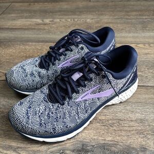 Women’s Brooks Ghost 11 Mesh Navy Blue Purple Running Shoe Sneaker Sz 9.5